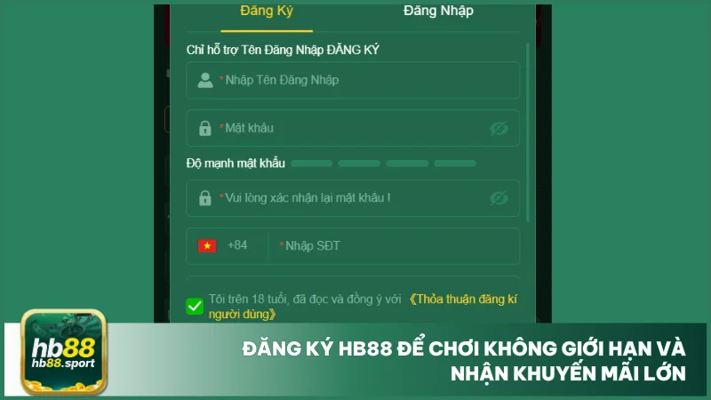 Đăng ký HB88 1 Đăng ký hb88 để chơi không giới hạn và nhận khuyến mãi lớn